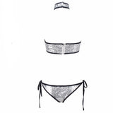 Need I Say Shore? Silver Sequin Choker Bikini - Fashion Genie Boutique