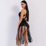 Creative Approach Black Mesh Tassel Bodysuit - Fashion Genie Boutique