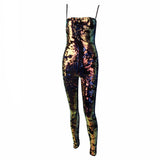Love Lockdown Navy Iridescent Sequin Jumpsuit - Fashion Genie Boutique