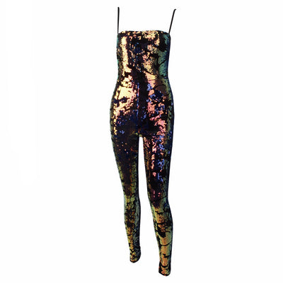 Love Lockdown Navy Iridescent Sequin Jumpsuit - Fashion Genie Boutique