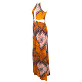 Enchant Me Yellow Multi  Double Split Maxi Dress - Fashion Genie Boutique