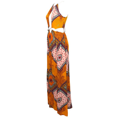 Enchant Me Yellow Multi  Double Split Maxi Dress - Fashion Genie Boutique
