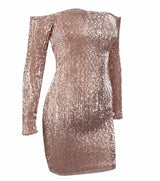 Champagne Sparkles Black Sequin Bardot Mini Dress - Fashion Genie Boutique