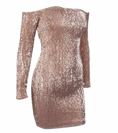 Champagne Sparkles Black Sequin Bardot Mini Dress - Fashion Genie Boutique