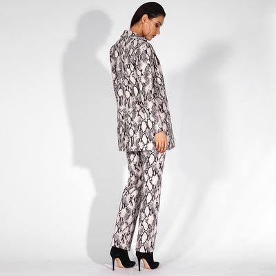 Take It Easy Grey Snake Print Jacket - Fashion Genie Boutique