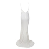 Goal Digger White Embellished Sequin Maxi Dress - Fashion Genie Boutique