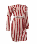 Walk the Line Red Bardot Glitter Mini Dress - Fashion Genie Boutique