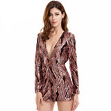 Modern Fling Black And Rose Gold Sequin Playsuit - Fashion Genie Boutique