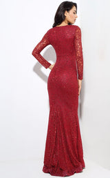 Spellbound Red Glitter Fishtail Long Sleeve Maxi Dress - Fashion Genie Boutique