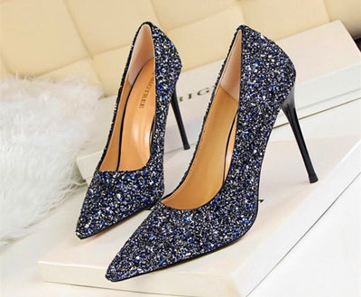 Till the Glitter Ends Navy High Heels - Fashion Genie Boutique