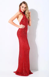 Spotlight Statement Red Sequin Fishtail Maxi Dress - Fashion Genie Boutique