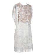 Flaunt It White Fringe Lace Mini Dress - Fashion Genie Boutique