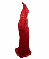 Spotlight Statement Red Sequin Fishtail Maxi Dress - Fashion Genie Boutique