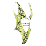 Thailand Green Cut Out Snake Print Swimsuit - Fashion Genie Boutique