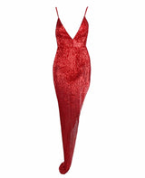 Show Must Go On Red Sequin Maxi Dress - Fashion Genie Boutique