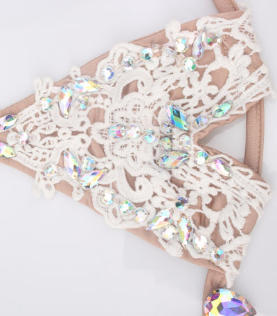 Sunrise Swim White Crochet Crystal Bikini - Fashion Genie Boutique