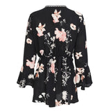 Prairie Daydream Charcoal Floral Print Playsuit - Fashion Genie Boutique