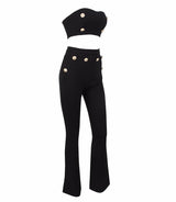 Hot Totty White Crop Top and Trousers Co-Ord - Fashion Genie Boutique