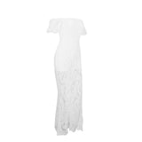 Hotline Black Bardot Lace Maxi Dress - Fashion Genie Boutique