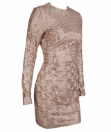 Harlie Black & Nude Glitter Long Sleeve Mini Dress - Fashion Genie Boutique