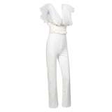 Love Spell White Mesh Strap Jumpsuit - Fashion Genie Boutique
