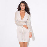 All Nighter White Bandage Mesh Mini Dress - Fashion Genie Boutique