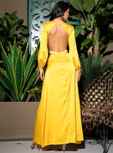 Miami Sun Yellow Long Sleeve Maxi Dress - Fashion Genie Boutique