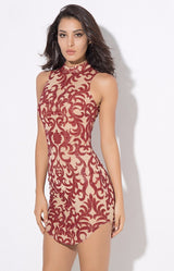 Day Dream Red Glitter Embellished Mini Dress - Fashion Genie Boutique
