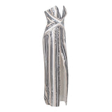 Cuddle Me Crazy Multi Stripe Strapless Split Maxi Dress - Fashion Genie Boutique