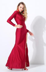 Showstopper Red Long Sleeve Maxi Dress - Fashion Genie Boutique