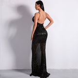 Prima Donna Black Sequin Fishtail Maxi Dress - Fashion Genie Boutique