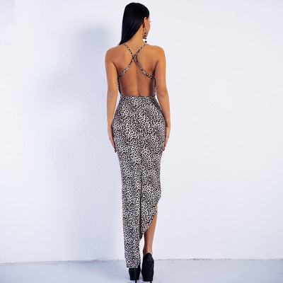 Wild Thing Leopard Print Plunge Maxi Dress - Fashion Genie Boutique