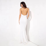 Spotlight Statement White Sequin Fishtail Maxi Dress - Fashion Genie Boutique