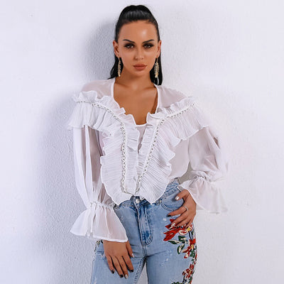 Layer It On White Ruffle Top - Fashion Genie Boutique