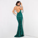Spotlight Statement Green Sequin Fishtail Maxi Dress - Fashion Genie Boutique