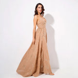 Magic Hour Gold Glitter Detatchable Maxi Gown Dress - Fashion Genie Boutique