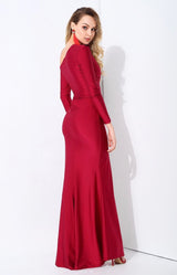 Showstopper Red Long Sleeve Maxi Dress - Fashion Genie Boutique