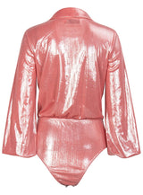 Sweet Staple Pink Long Sleeve Cut Out Bodysuit - Fashion Genie Boutique