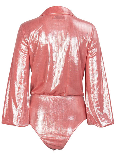 Sweet Staple Pink Long Sleeve Cut Out Bodysuit - Fashion Genie Boutique