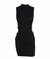 Cut it Out Blue Embellished Cut Out Mini Dress - Fashion Genie Boutique
