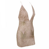 Glitzy Miss Gold Glitter Embellished Mini Dress - Fashion Genie Boutique