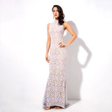 Prosecco Please White Glitter Embellished  Maxi Dress - Fashion Genie Boutique