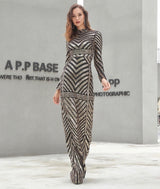 Gold Rush Black & Gold Long Sleeve Maxi Dress - Fashion Genie Boutique