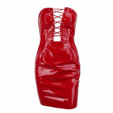 Chasing Highs Red PU Mini Dress - Fashion Genie Boutique