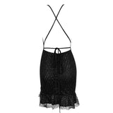 Vegas Beauty Black Glitter Embellished Mesh Mini Dress - Fashion Genie Boutique