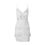 Ready To Ruffle White Mesh Mini Dress - Fashion Genie Boutique