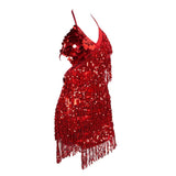 Sunset Views Red Sequin Tassel Dress - Fashion Genie Boutique