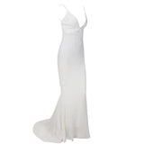 Goal Digger White Embellished Sequin Maxi Dress - Fashion Genie Boutique