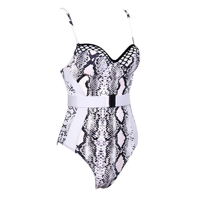 Martini White Snake Print Swimsuit - Fashion Genie Boutique