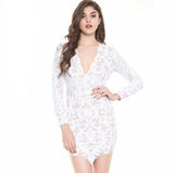Scarlett White Sequin Long Sleeved Mini Party Dress - Fashion Genie Boutique